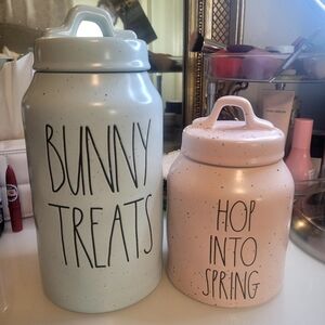 Pair of Rae Dunn Easter Canisters